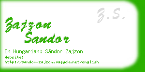 zajzon sandor business card